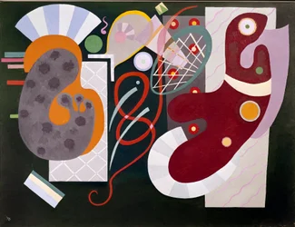 Rode knoop schilderij door Vassily Kandinsky